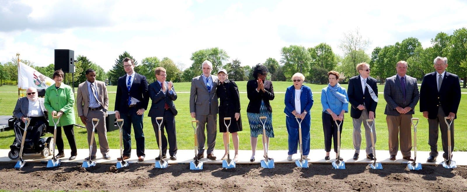 A photo of the groundbreaking for the UIS Student Union