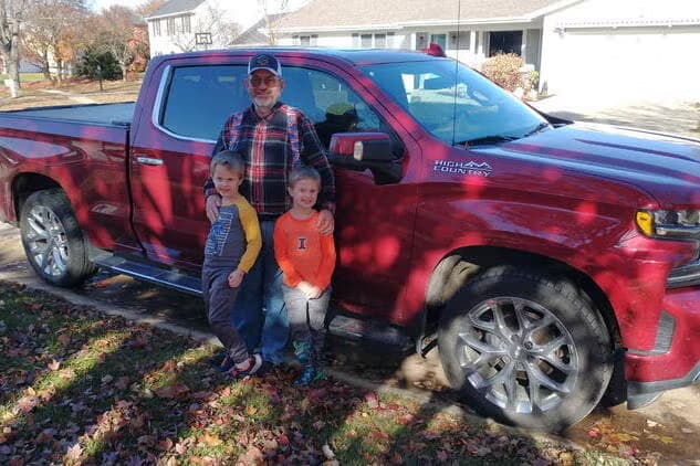 Bill Tarter pictured with his twin grandsons, Luke and Noah Steinke